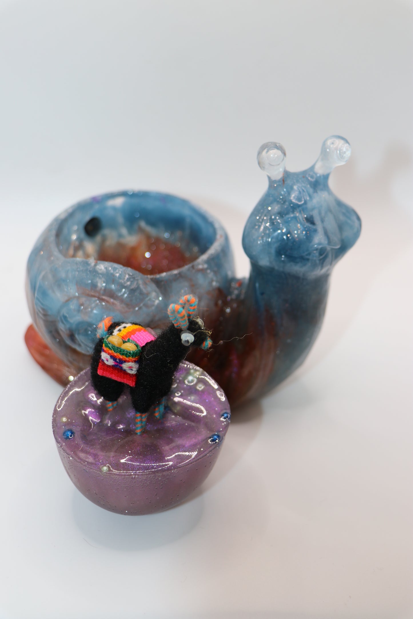 Llama Riding Snail Candleholder